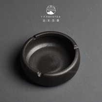 Statement of Japanese style black pottery ashtrays Home Ceramics Smoke Flush Kongfu Tea Accessories Home Office Decoration Pendulum