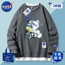 NASA co-branded tide brand 2022 autumn new sweater loose popular boys and girls big childrens clothing loose autumn clothing