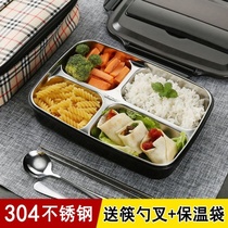 Work rectangular work lunch box spoon school dinner office workers new lunch box can be heated by microwave oven