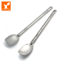 Range Rover outdoor picnic spoon titanium tableware Pure titanium large long handle spoon Picnic camping travel portable light Ta8120