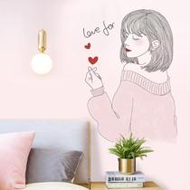 ins Wall stickers Net red dormitory girl room Bedroom layout Wall decoration Wall stickers Wall paper self-adhesive