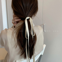 Japanese and Korean bow headwear ribbon hair rope female filament belt Net Red simple joker tie hair Hairband jewelry