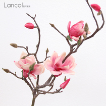 Lancol Chinese landing simulation flower long branches Soft rubber pink jade Orchid Living room to put flower TV cabinet fake flowers
