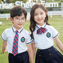  Kindergarten garden clothes summer clothes new primary school students British style primary school uniforms Childrens college style summer student class clothes