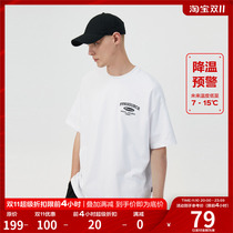 FPA retro font American short-sleeved T-shirt Guochao brand summer round neck cotton loose white half-sleeved top men