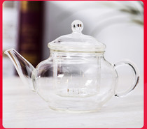 High temperature resistant full glass flower teapot thick single pot bubble teapot home kung fu tea set small mini transparent