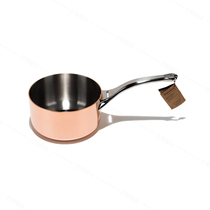 Paris sweet shop French debuyer cast stainless steel handle straight edge flat bottom copper pot milk pot spot