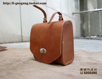  Genuine leather pure cowhide handmade tail bag Bicycle mountain bike bicycle tail bag saddle bag tool hanging bag