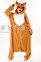 SAZAC new Rudolph red nose reindeer suit animal one-piece pajamas couple pajamas love apartment men and women