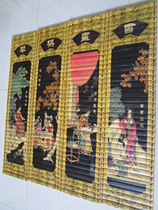 Large bamboo bamboo curtain wall hanging horse gift mentor international friends ancient beauty calligraphy and painting background wall