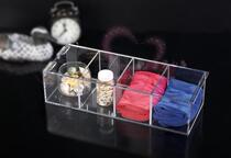 Transparent desktop acrylic flap 4-grid jewelry accessories skin care products storage box multi-function box can be customized