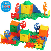 Angel home large particle plastic puzzle building blocks house assembly Childrens puzzle kindergarten early education toys