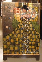 New Chinese Classical Furniture Hand-painted Furniture Thirteen Bucket 13 Bucket CD Cabinet Display Cabinet Black Hair Woman