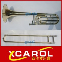 Professional grade tenor trombone performance instrument B- flat-F lacquer gold gift oil gloves