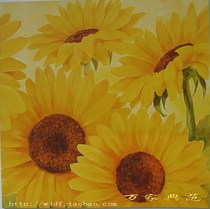 Sunflower hand-painted oil painting Realistic flowers Living room entrance hanging painting Restaurant hotel mural simple modern decorative painting