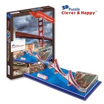 Zhile Bon 3d Solid Jigsaw Puzzle Golden Gate Bridge Childrens Puzzle Toy Adult Puzzle Diy Paper Simulation Model