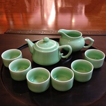 Green Porcelain Teapot Suit Manufacturer Direct Sales Disciples Plum Sublime Qigong Fu Tea With Tea Dao Whole Set Of Boutique Gift