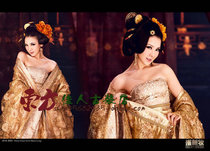 New sexy Charming costume photography photo costume Imperial Concubine Hanfu golden imperial costume drawing new makeup