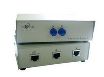 Two-port network switcher for MT-RJ45-2 manual network switcher
