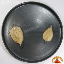 Jingdezhen factory goods old porcelain antique black pottery glaze autumn leaves 25CM tea tray