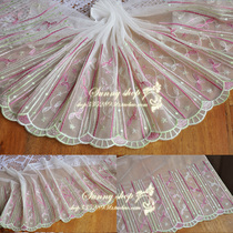 Clothing Cloth Art 22cm Wide Powder Green Mesh Yarn Embroidered Lace Lace HB14022541 3 Metameter