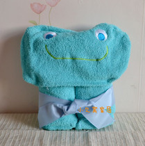 2 Frog Prince childrens cotton towel material Cartoon hooded bath towel Beach bath towel Bath shawl