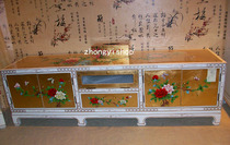 Gold foil furniture Chinese furniture hand-painted furniture classical furniture TV cabinet audio-visual cabinet floor cabinet display cabinet European style