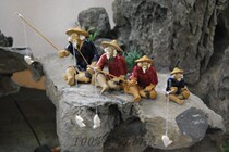  Barefoot Jiang Taigong fishing rockery bonsai ceramic ornaments fish tank aquarium landscaping accessories absorbent stone miniature accessories