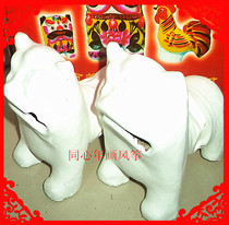 Gaomi mud Tiger Town House Tiger original white embryo clay sculpture Nie Jia Zhuang called Tiger teaching equipment art smear supplies