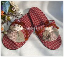 New shelves creative good life pastoral girl pure cotton series home fabric slippers T61