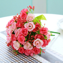 Emulated flower table decoration 21 head diamond rose fake floras decoration flower decoration flower shooting props Korean style garden flowers