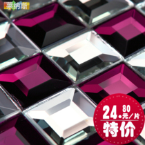 (Linus)Purple silver mirror Edging Mosaic Crystal Glass Mosaic background wall Mosaic mirror