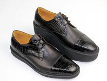 Custom-made leather cowhide special foot disabled shoes corrective mens leather shoes left and right foot length high and low outer high shoes