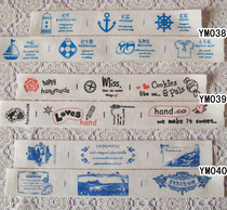 Manual Cloth Art DIY Collab Material Pure Cotton Print Mark YM038-YM043 2 5CM Width 1 m for sale
