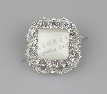 High-grade metal large button Square Cats Eye Stone diamond buckle tweed coat sweater fur mink coat decoration rhinestone buckle