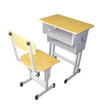 Single lifting double-column double-student desks and chairs chair training wood multilayer wholesale