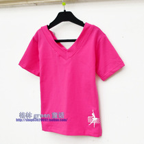 W037 children dance costumes young children Latin dance Out of service girls practice v collar short sleeves