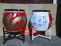  16 inch blue and white porcelain with dragon water drum multi-purpose drum War drum wooden water drum three-use drum