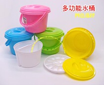Plastic multifunctional brush bucket gouache water powder bucket palette bucket partition grid Art special gouache watercolor bucket