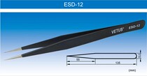 VETUS 135mm Pointed Tweezers ESD-12 Stainless Steel Antistatic Tweezers