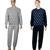 Foreign trade day single male winter warm inner flocking sportswear casual suit jumper sports sweater home clothing