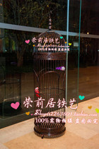 Eurostyle Iron Art Bird Cage Retro Ancient Bronze Color Bird Cage Landing Style Large Decorated Bird Cage Shop Window Bird Cage Pendulum