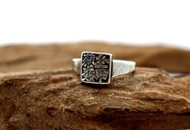 Old Silver Republic of China Old silver jewelry name ring Old silver word ring- - - Cais seal ring(2240)