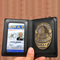 Personality custom card bag Los Angeles ID bag LAPD Thunderbolt group LAPD metal badge holder