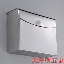 304 stainless steel handbox paper towels box toilet sanitary paper box rectangular waterproof toilet thickened straw paper box