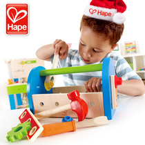 German hape childrens toolbox Baby puzzle wooden disassembly banging toy New Year gift promotion