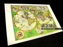 Ancient world map geography discovery adventure picture poster nautical chart European decorative painting