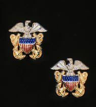 American NAVY six-star epaulettes with Eagle badge color Eagle badge