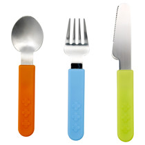 Shanghai Confused IKEA Smaka Baby Eating Spoon Knife and Fork Metal Cutlery 3-Piece Set Domestic