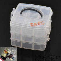 Transparent separable three-layer eighteen-grid multi-use storage box portable jewellery containing box